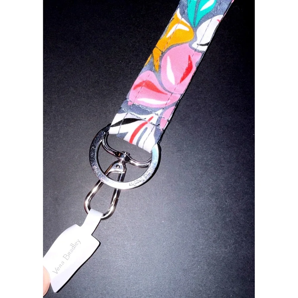 Vera Bradley Wide Lanyard Women Coastal Paradise NEW Floral Grey